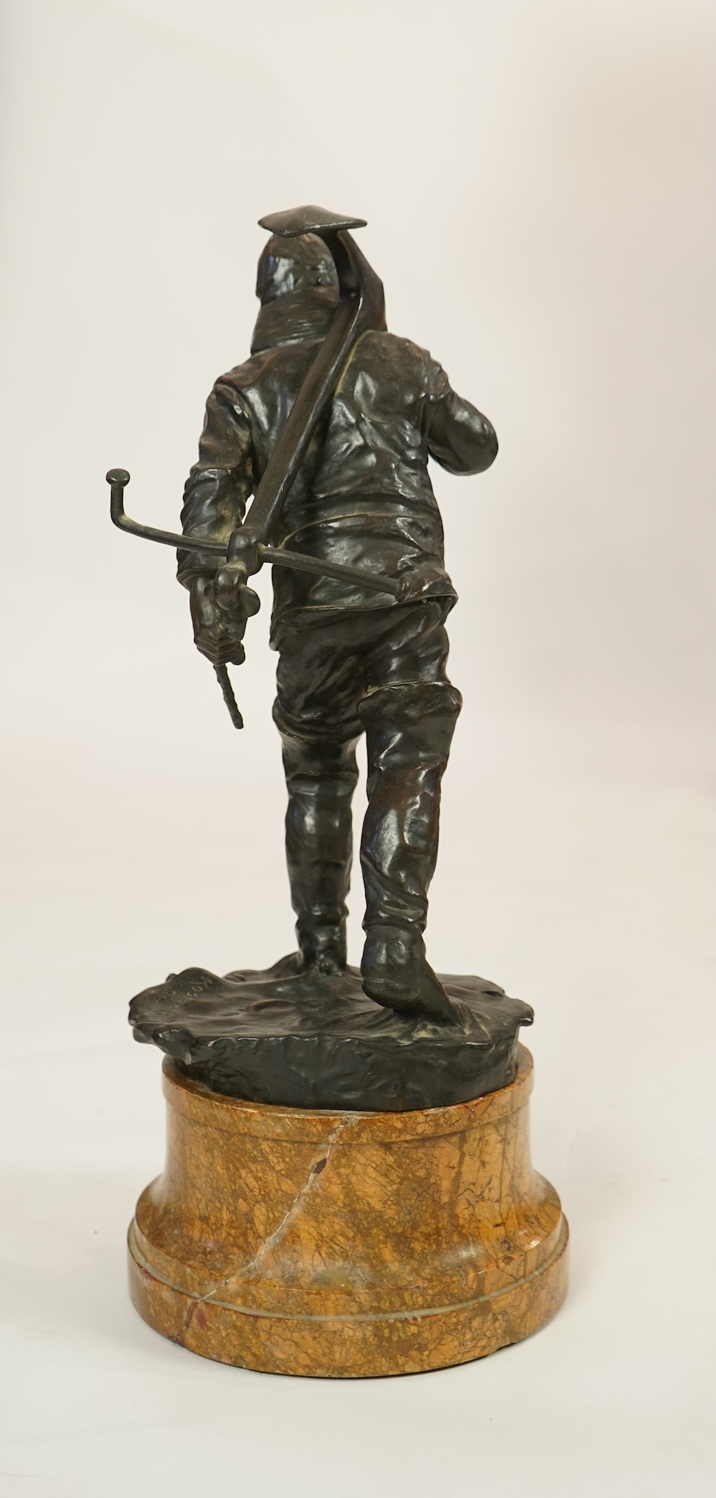 Henryk Kossowski (Polish, 1855-1921), a bronze figure of a seaman with an anchor